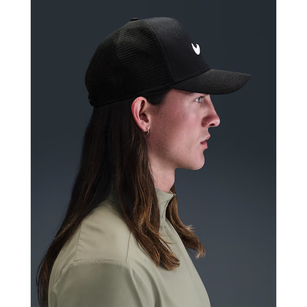 Nike Hat Rise Cap Snapback M/L Black Structured Trucker Adult Unisex II1314 010 - Picture 3 of 11